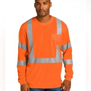 CornerStone ANSI 107 Class 3 Mesh Long Sleeve Shirt Orange Size Small